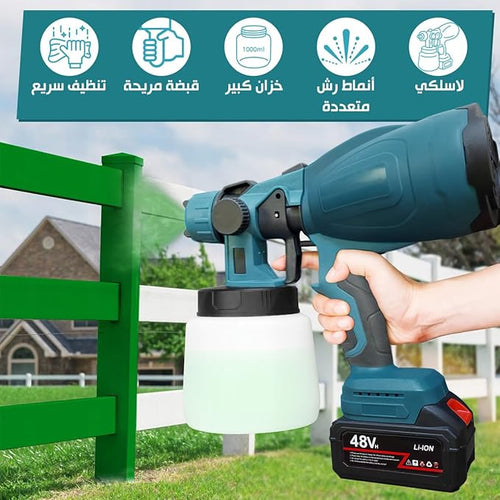 🛠️ Rechargeable 550W Paint Spray Gun – Wireless DIY Painting Tool