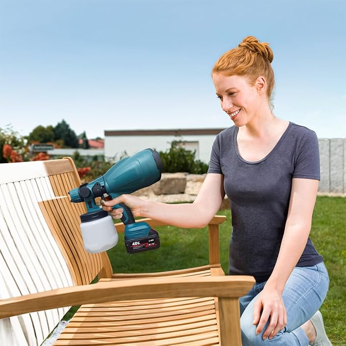 🛠️ Rechargeable 550W Paint Spray Gun – Wireless DIY Painting Tool